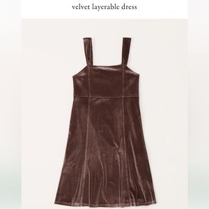 NWT - Abercrombie Kids - Velvet Layer Dress in Dark Taupe